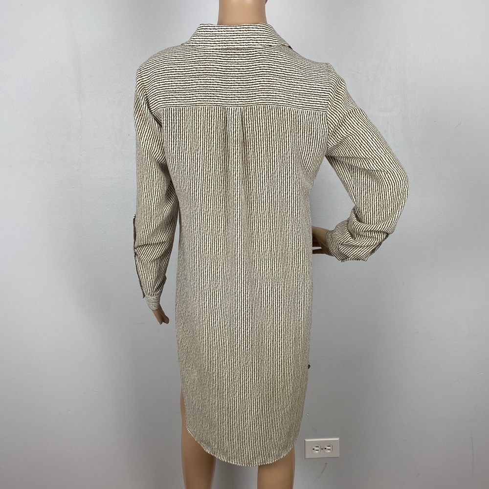 NEW MICHAEL MICHAEL KORS BEIGE STRIPED SHIRT DRESS - Picture 5 of 5